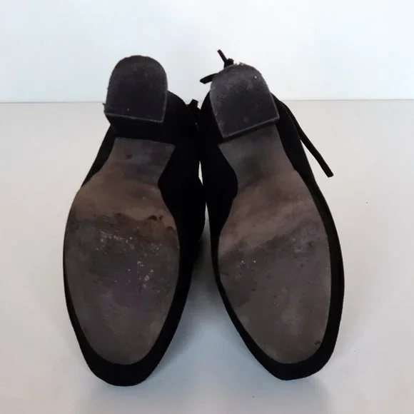 Black Suede Steve Madden Gavvin Platform Booties Size 7.5 - Picture 6 of 7
